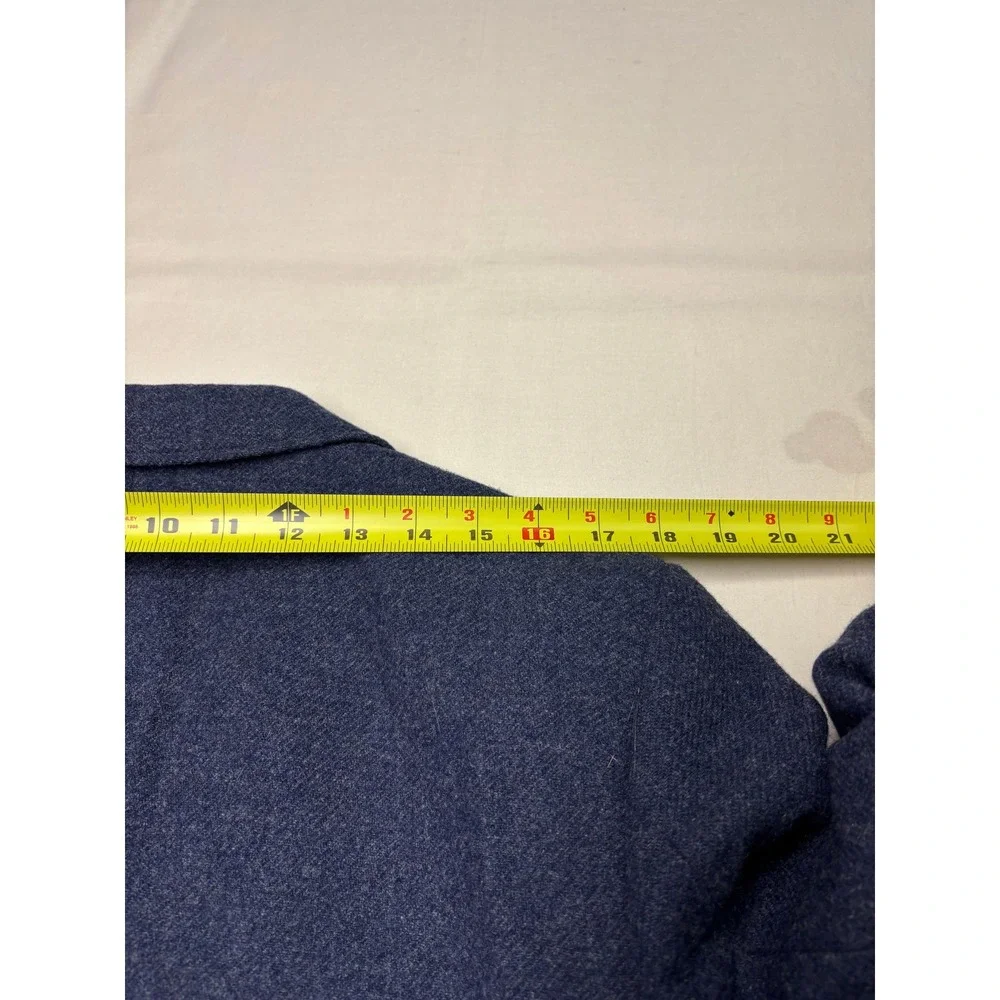 J. Crew Mens 38R Blue Wool Blend Blazer Sport Coat Suede Elbow Patches